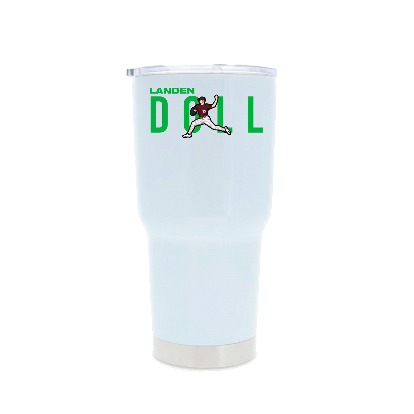 30oz Stainless Steel Tumbler — Player Name in White