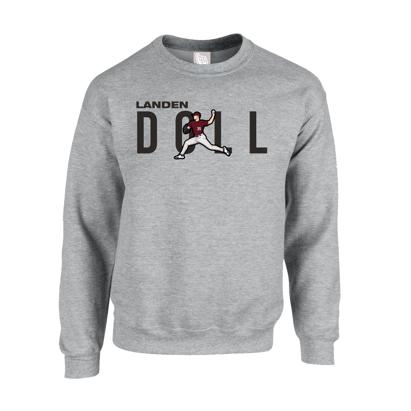 Fleece Crew — Player Name in Grey