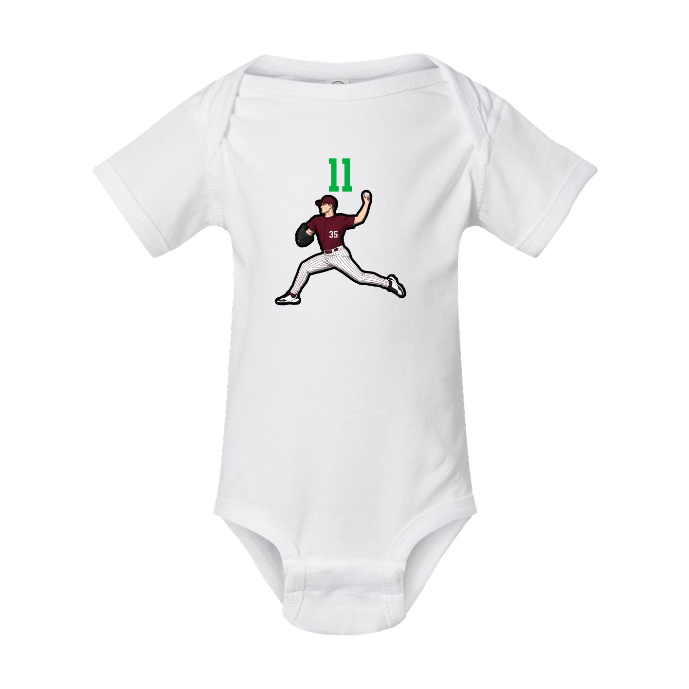 Baby Onesie — Number Top in White