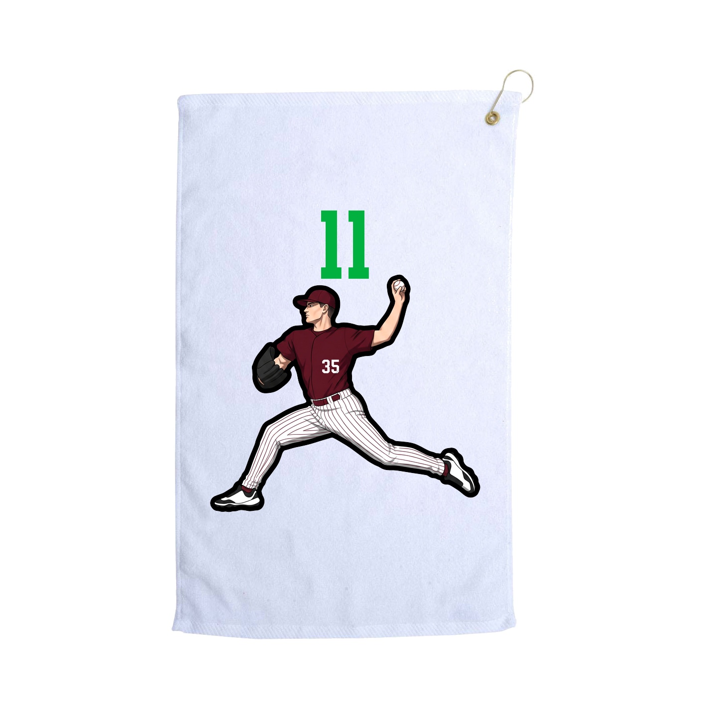 Golf Towel — Number Top in White