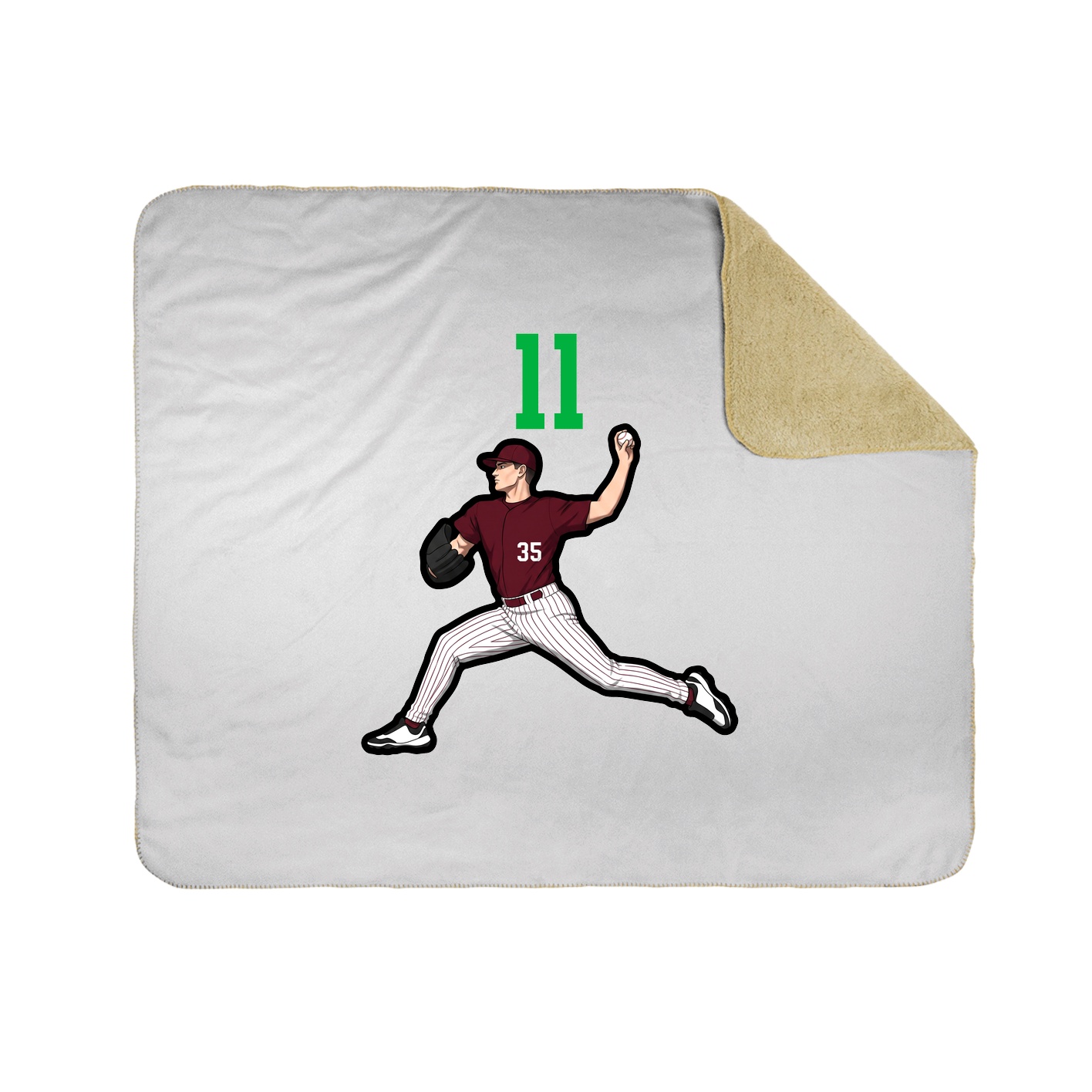 Throw Blanket — Number Top in White
