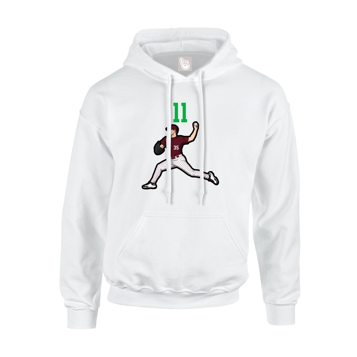 Hoodie — Number Top in White