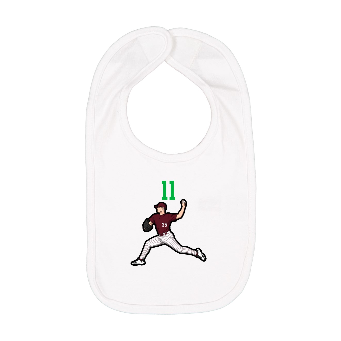 Infant Bib — Number Top in White