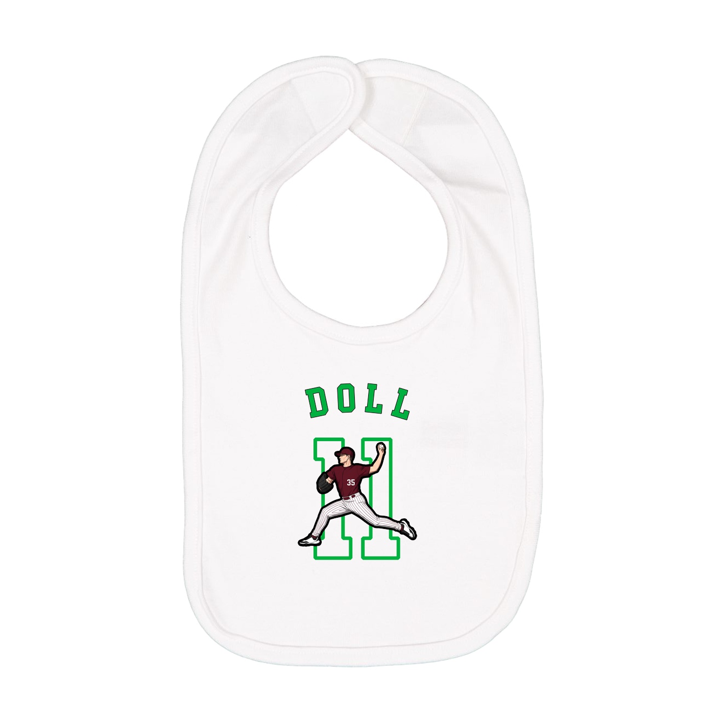 Infant Bib — Shirsey Arch in White