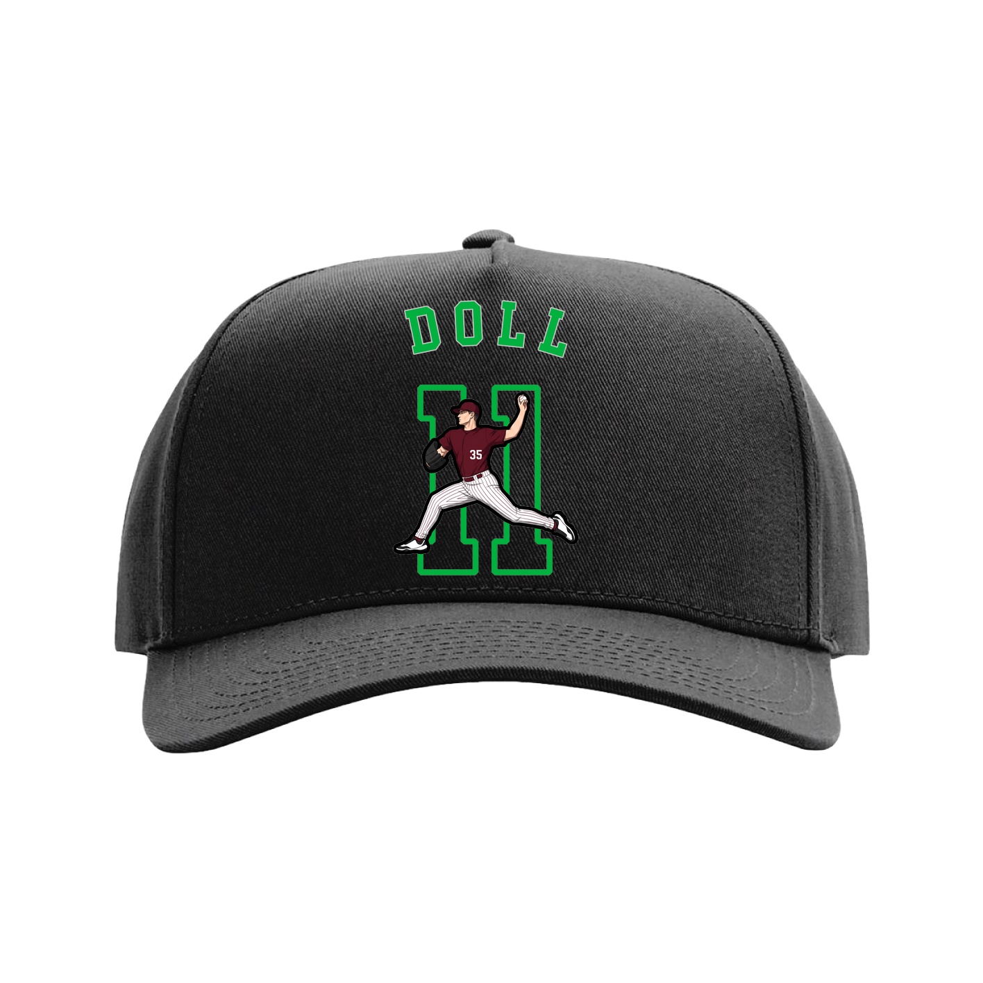 Full Fabric Five-Panel Champ Cap — Shirsey Arch in Black