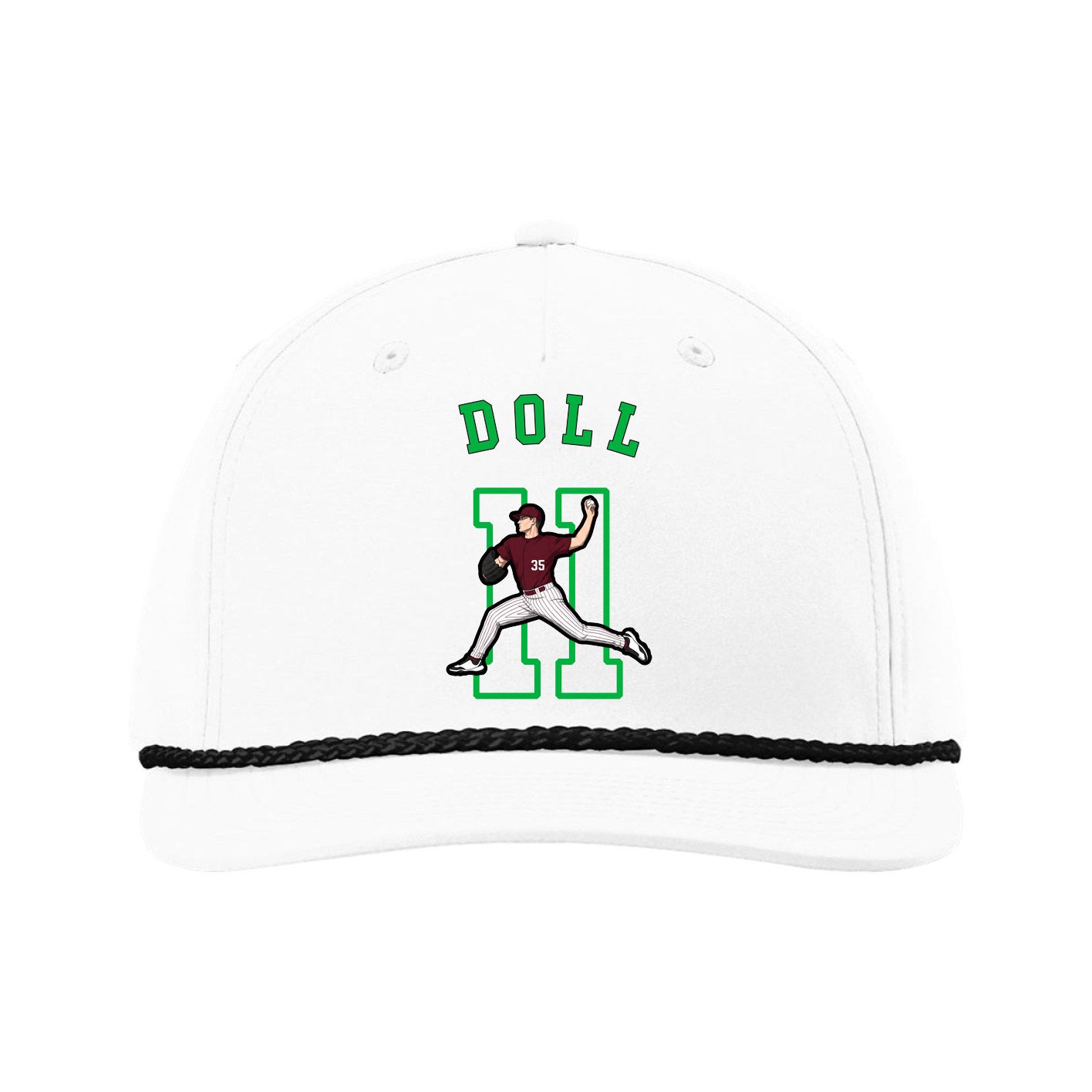 Five-Panel Classic Rope Cap — Shirsey Arch in White