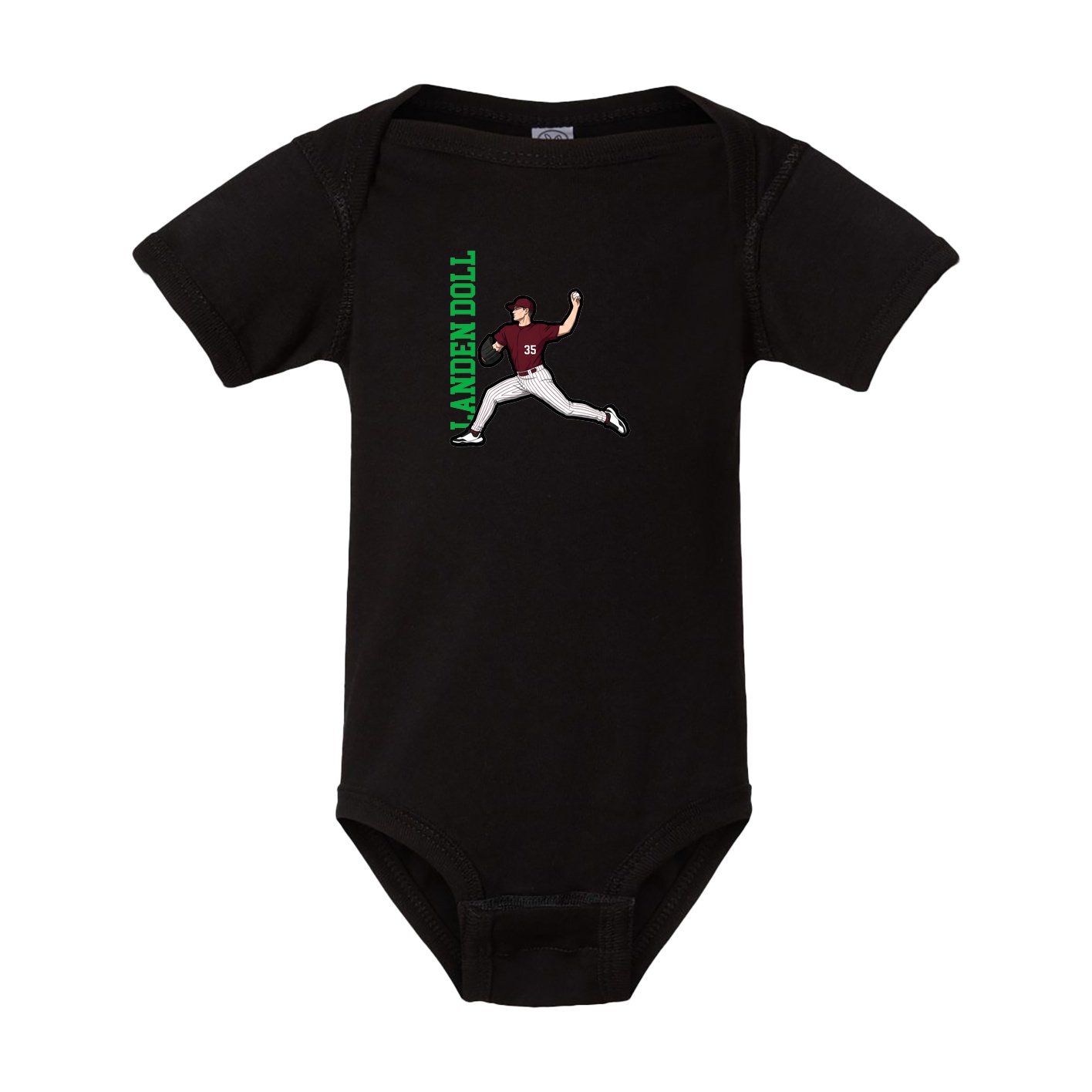 Baby Onesie — Name Vertical in Black