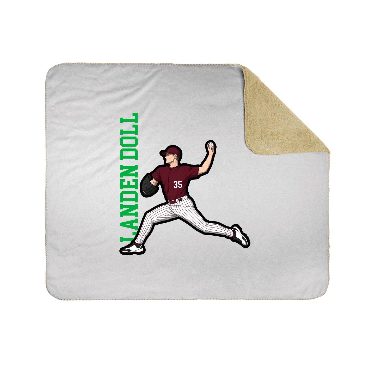 Throw Blanket — Name Vertical in White