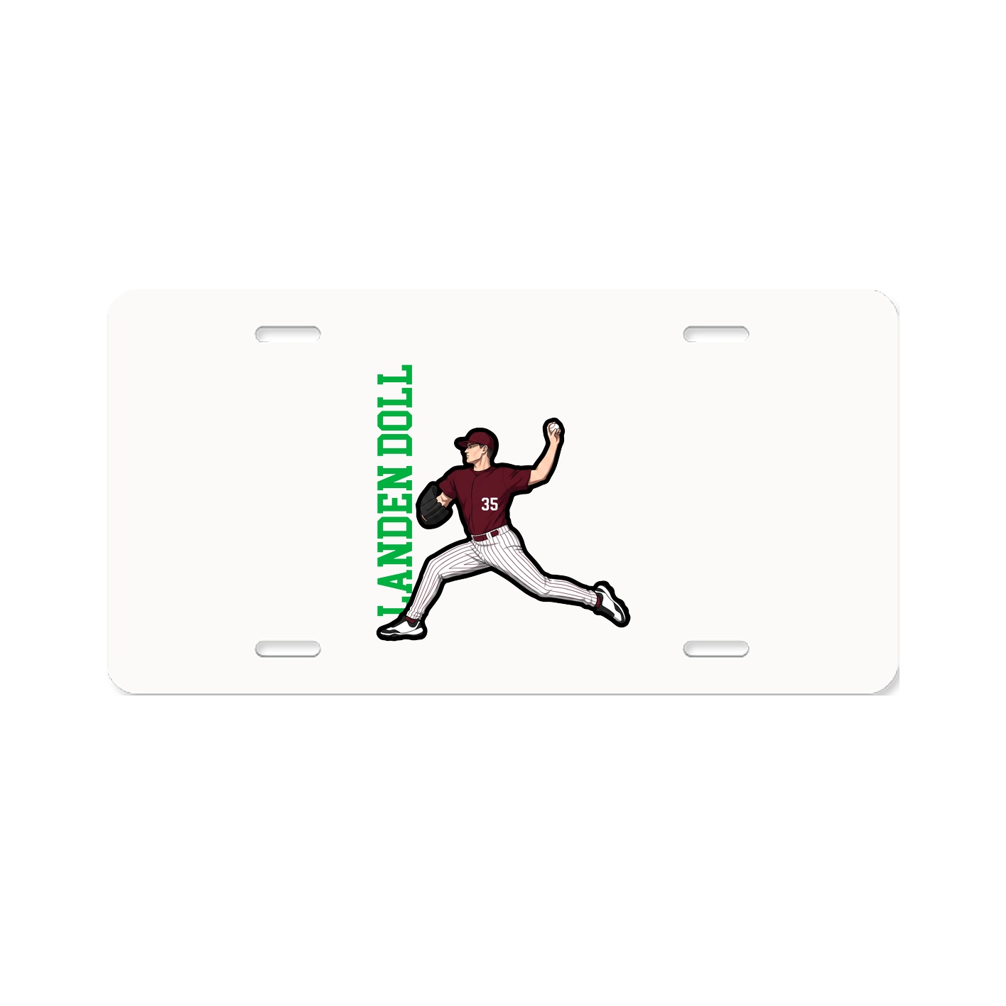 License Plate — Name Vertical in Classic