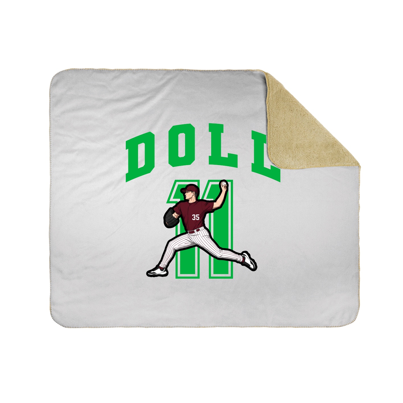 Throw Blanket — Number in White