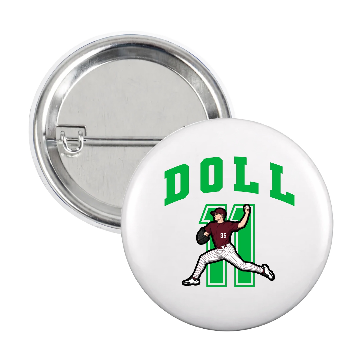 Game Day Button — Number in White