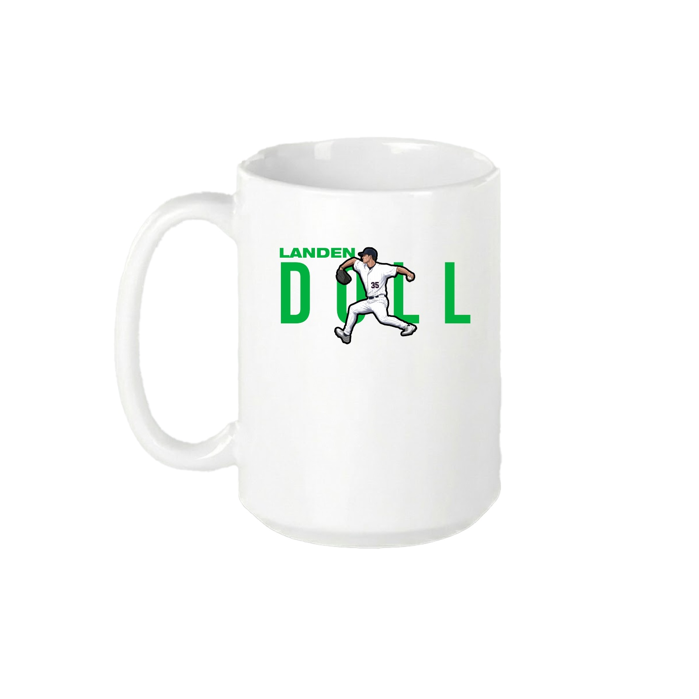15oz Coffee Mug — Player Name in White
