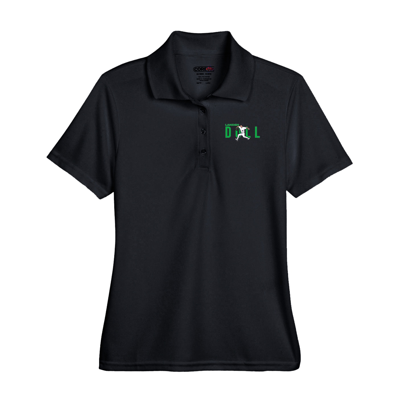 Performance Polo — Player Name in Black
