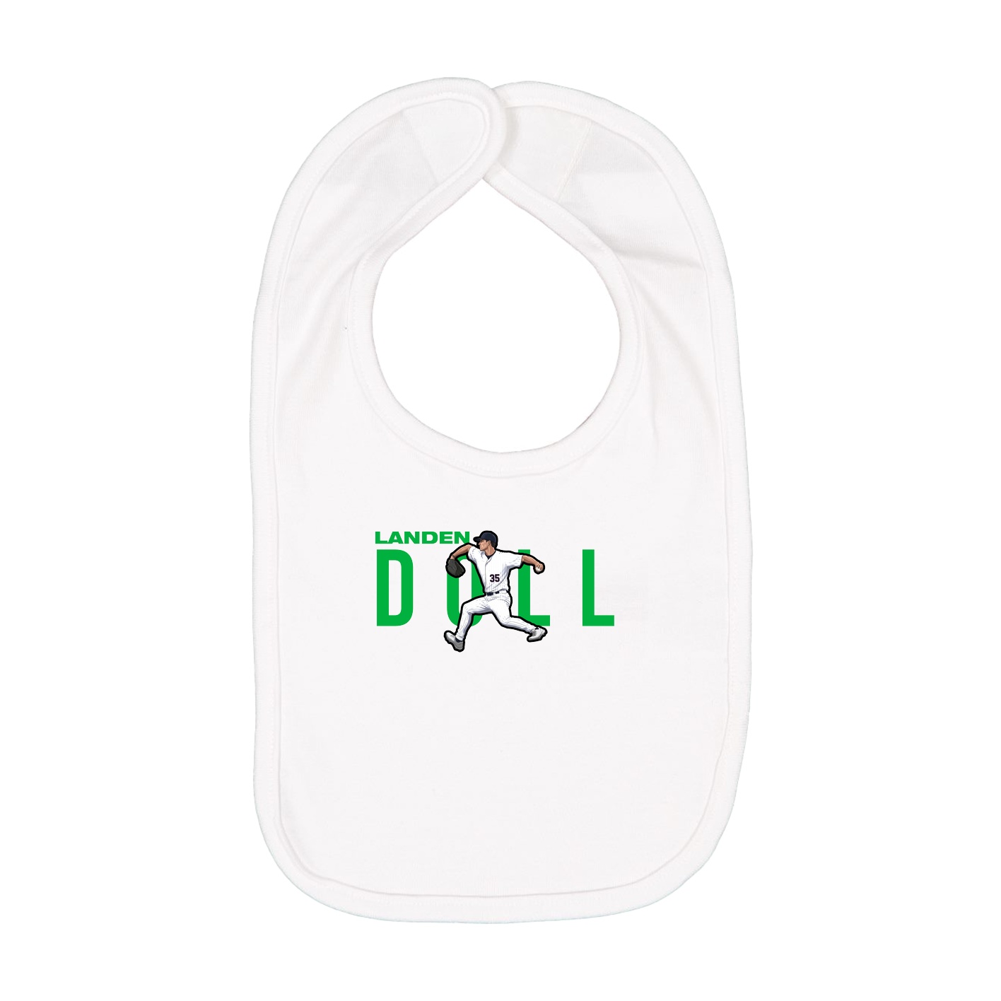 Infant Bib — Player Name in White