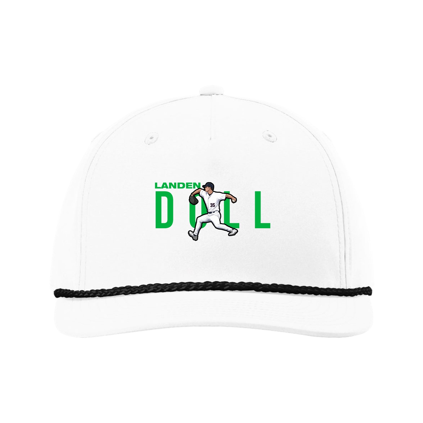 Five-Panel Classic Rope Cap — Player Name in White