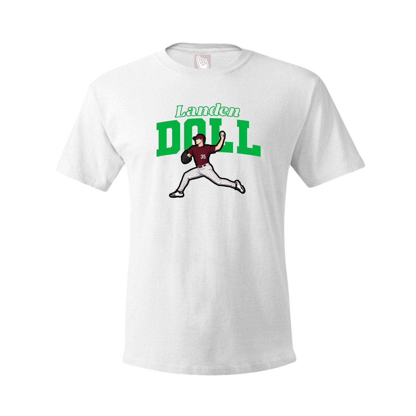 Youth Tee — Name Arch in White