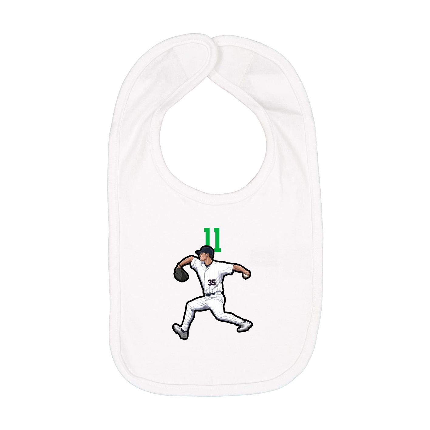 Infant Bib — Number Top in White