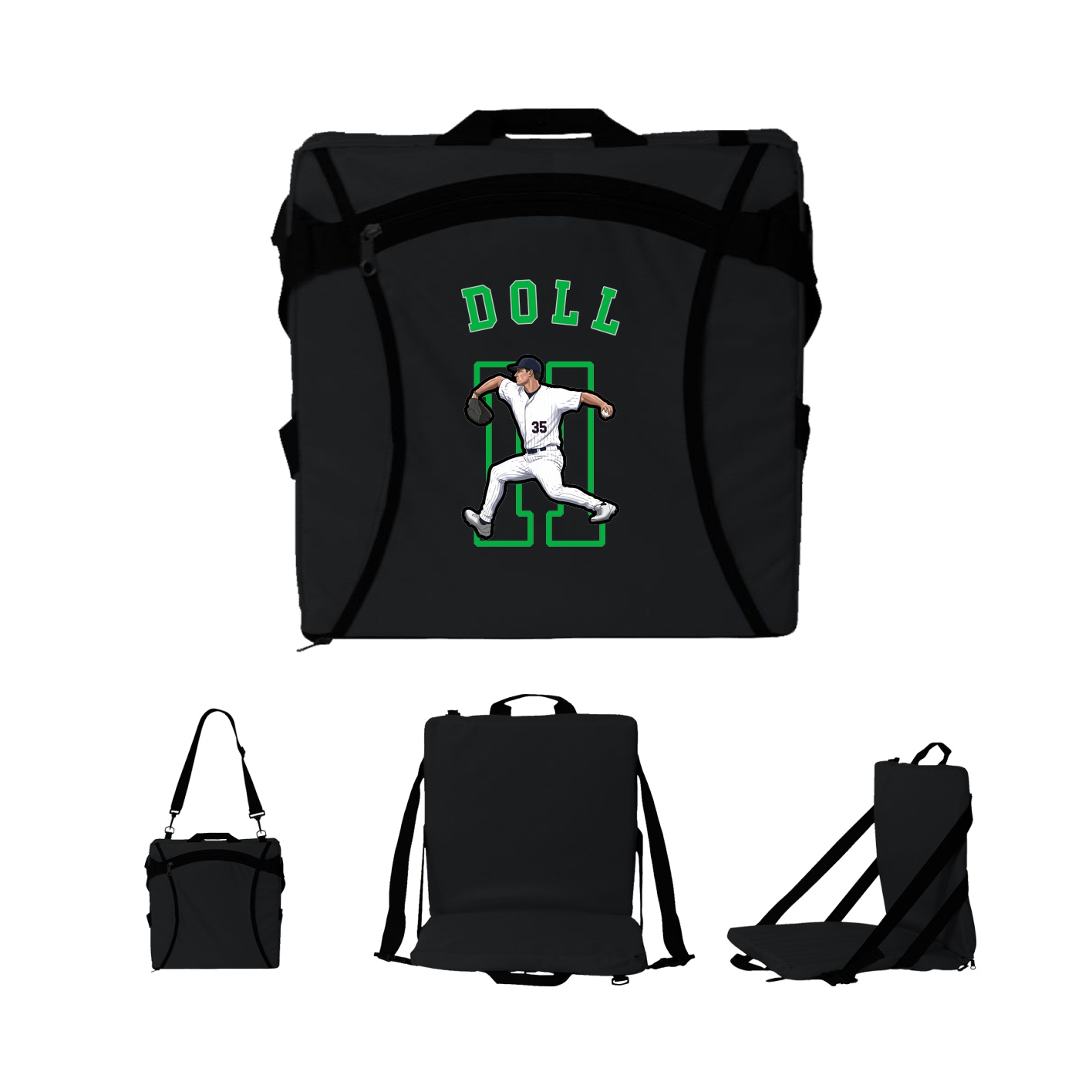 Folding Stadium Seat — Shirsey Arch in Black