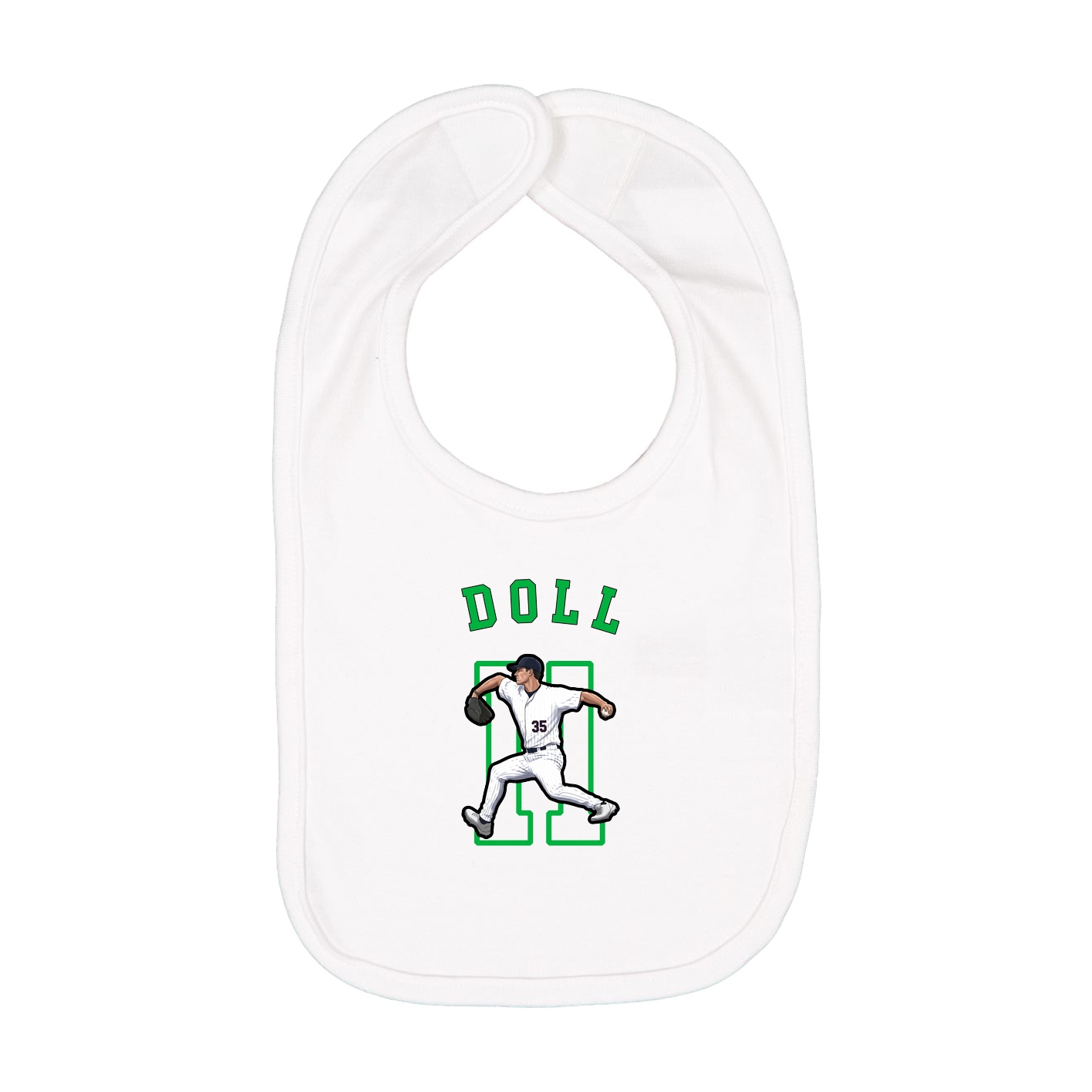 Infant Bib — Shirsey Arch in White