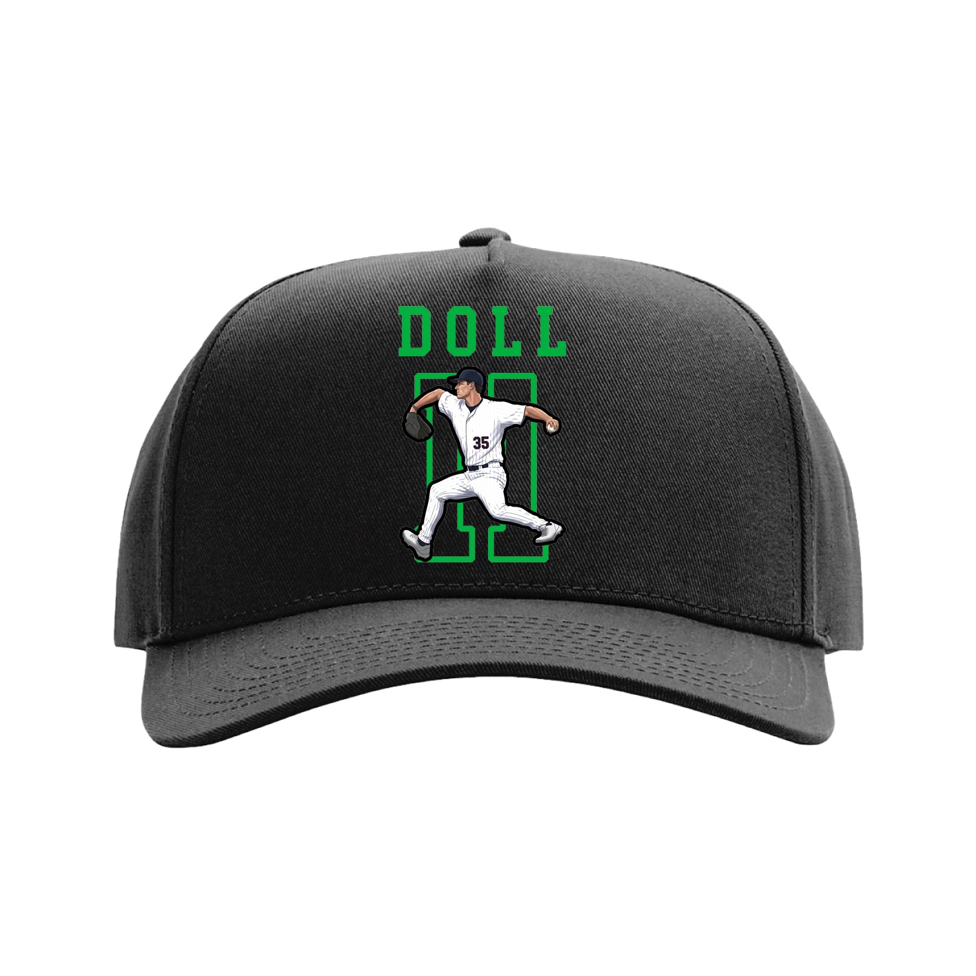 Full Fabric Five-Panel Champ Cap — Shirsey in Black