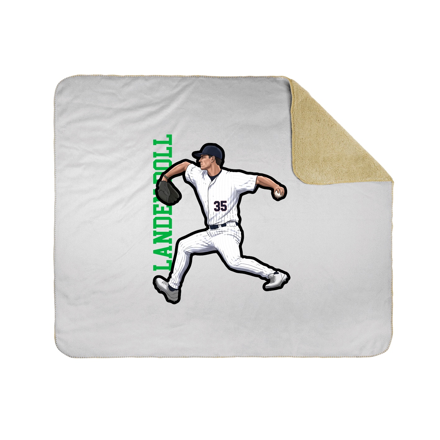 Throw Blanket — Name Vertical in White