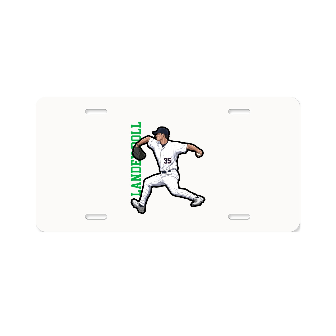 License Plate — Name Vertical in Classic