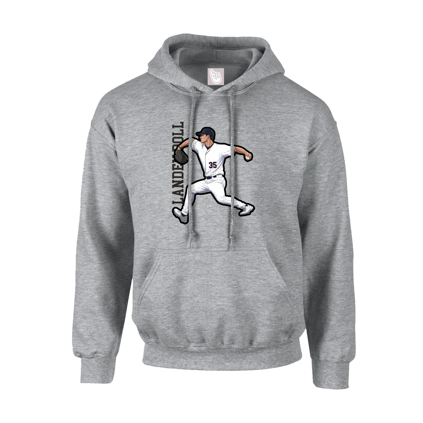 Youth Hoodie — Name Vertical in Grey