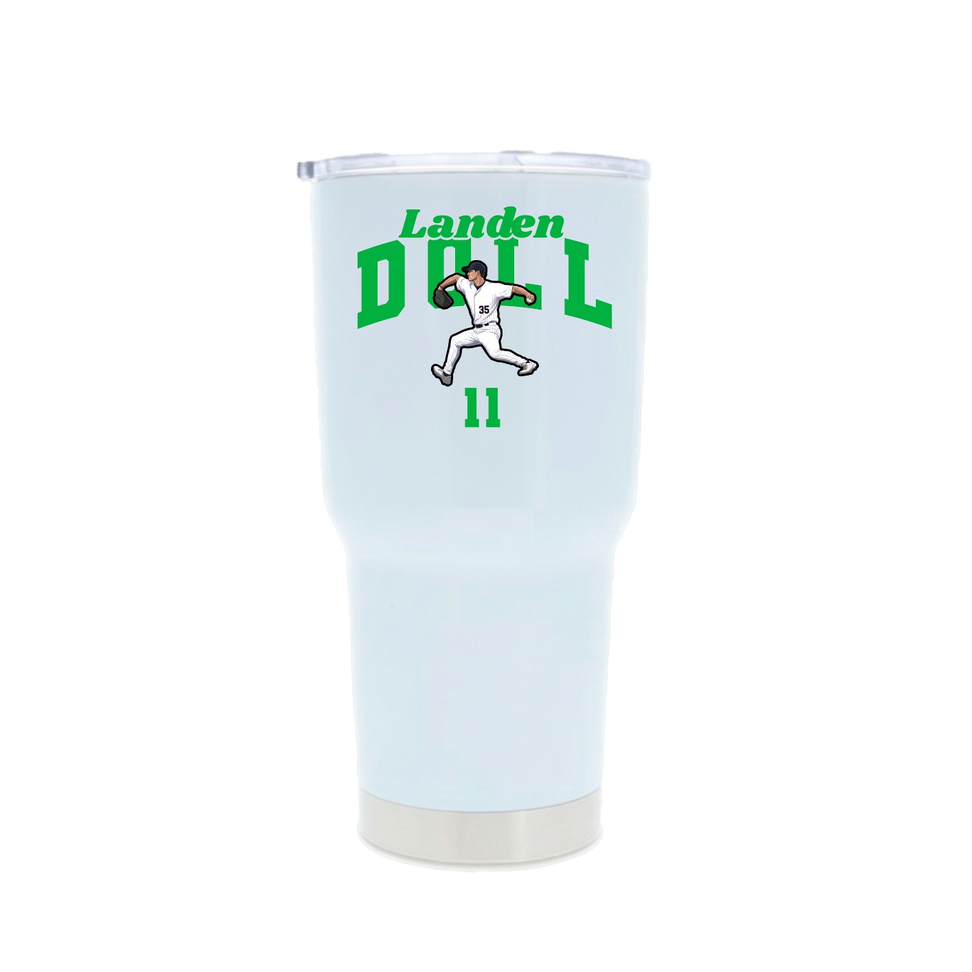 30oz Stainless Steel Tumbler — Signature Arch in White