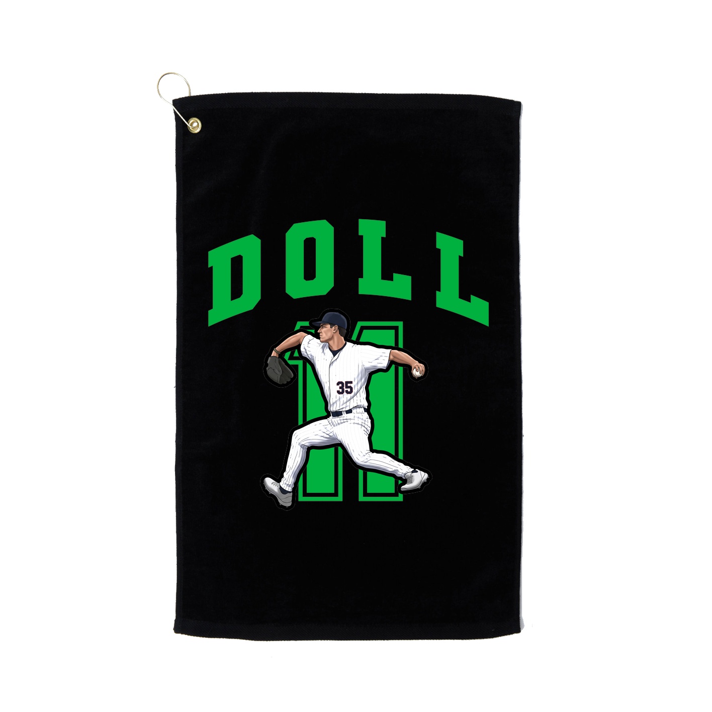 Golf Towel — Number in Black