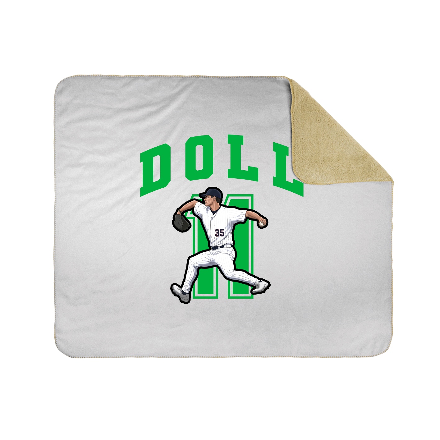 Throw Blanket — Number in White