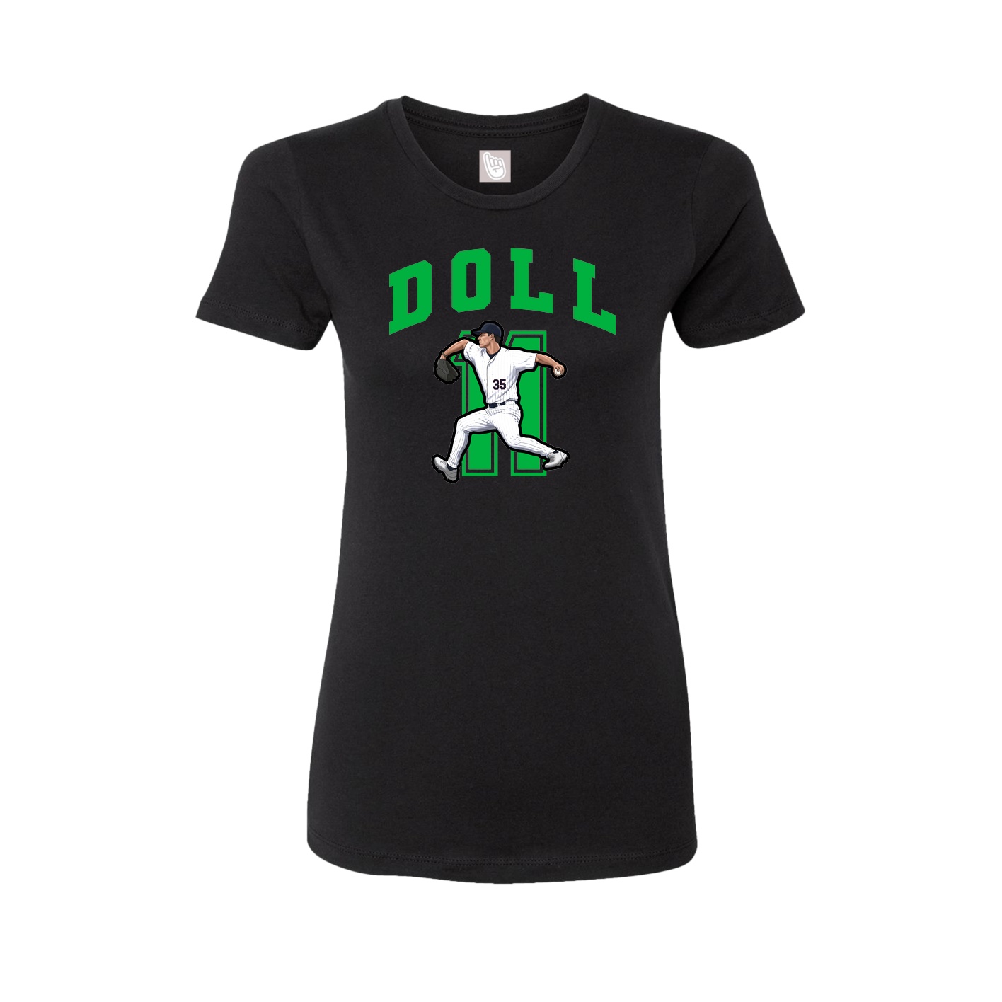 Fitted Women's Tee — Number in Black