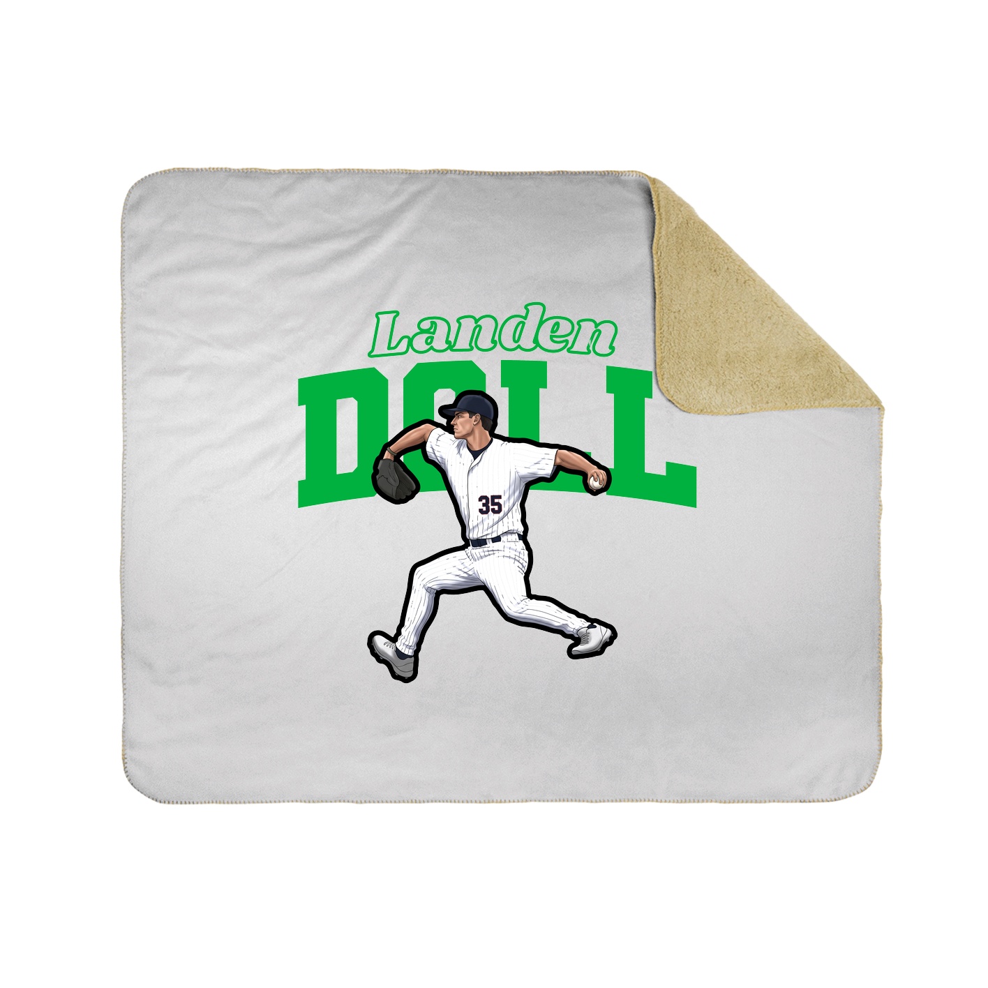 Throw Blanket — Name Arch in White