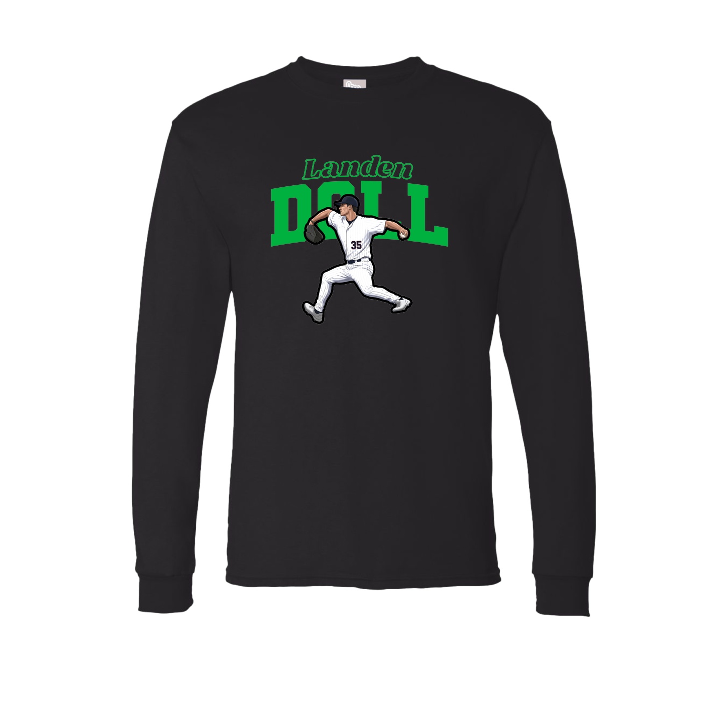 Long Sleeve Tee — Name Arch in Black