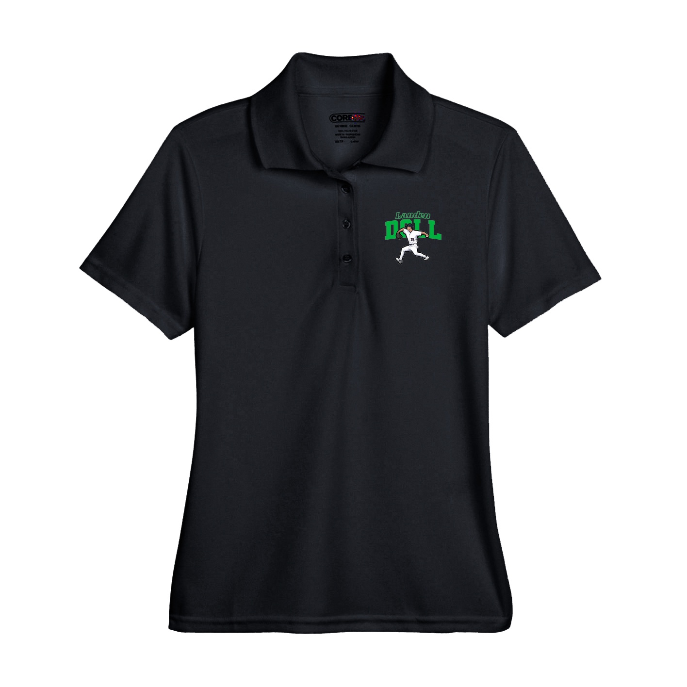 Performance Polo — Name Arch in Black