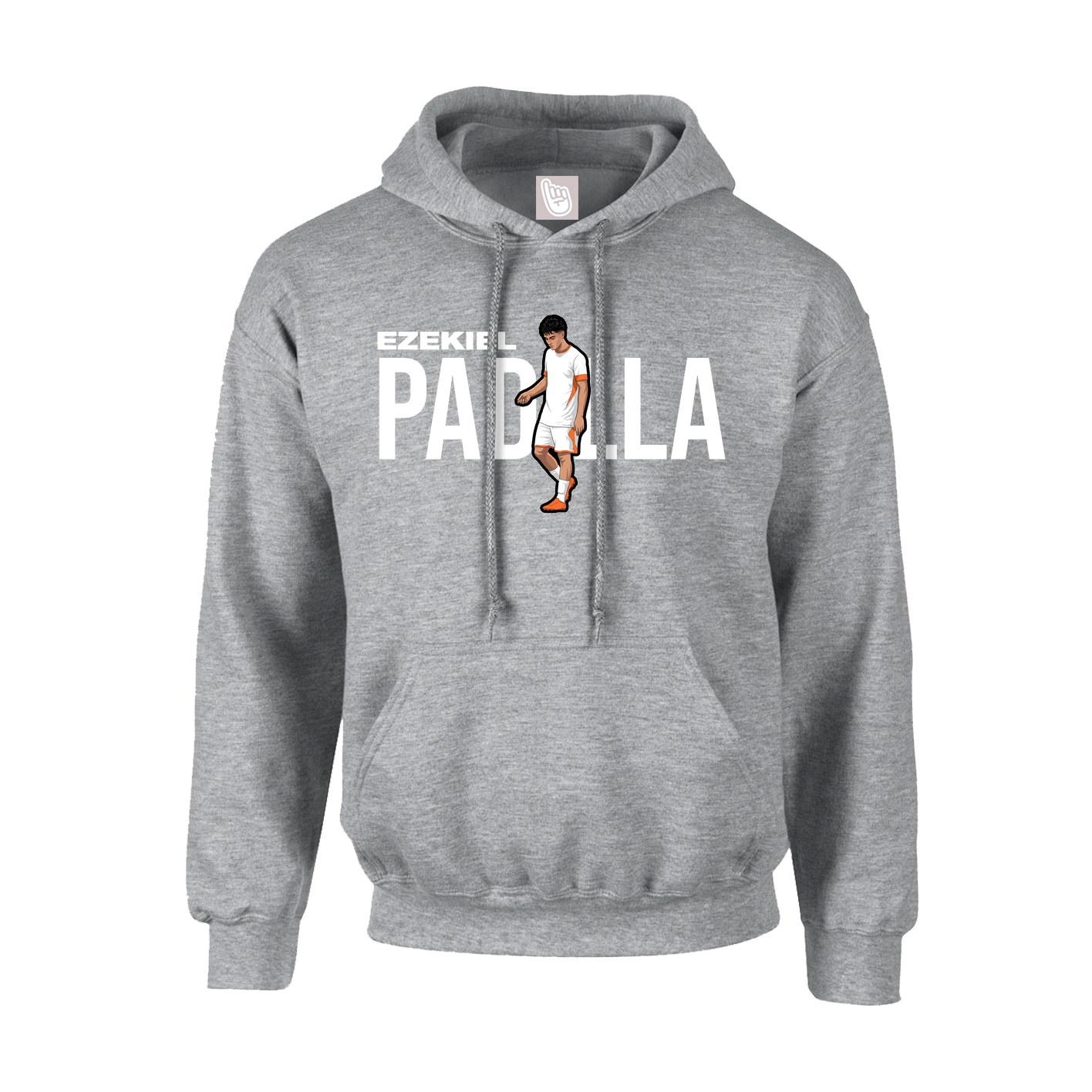 Hoodie — Player Name in Grey