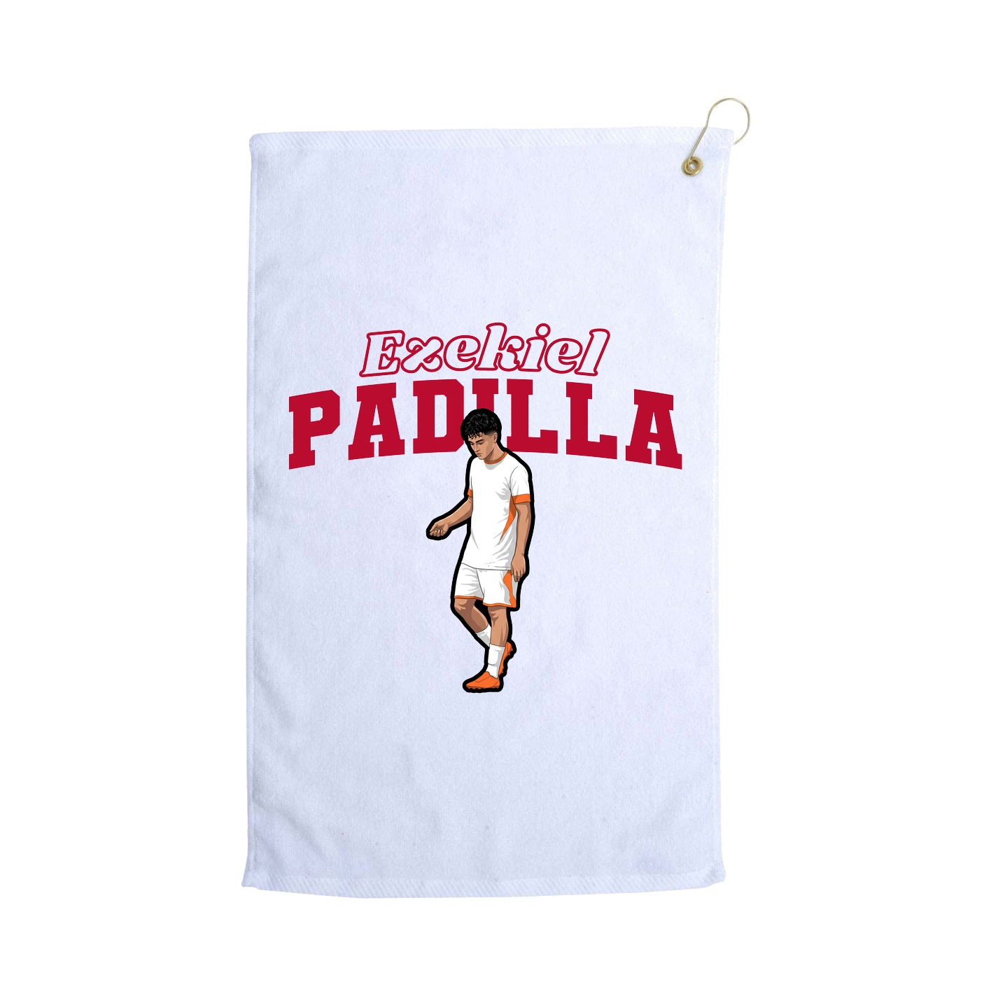 Golf Towel — Name Arch in White