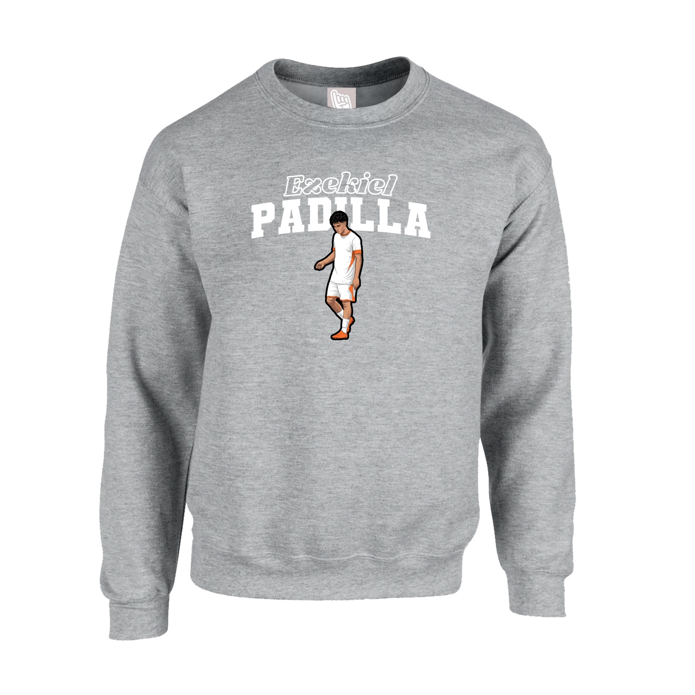 Fleece Crew — Name Arch in Grey