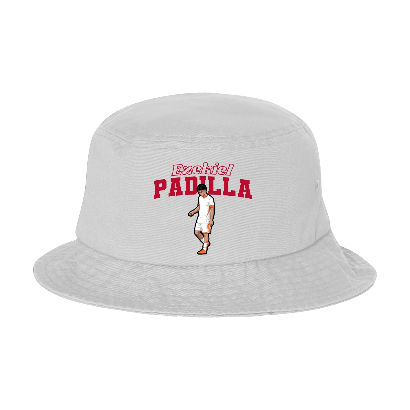 Bucket Cap — Name Arch in White