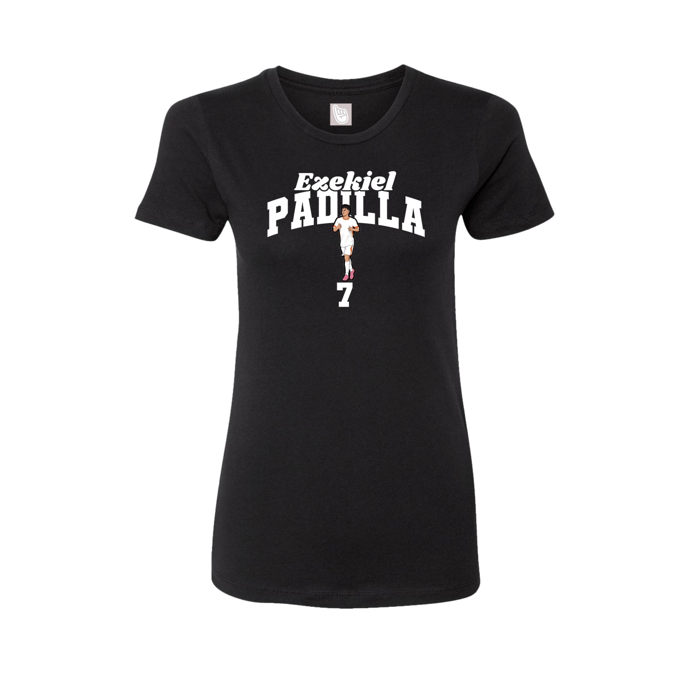 Fitted Women's Tee — Signature Arch in Black