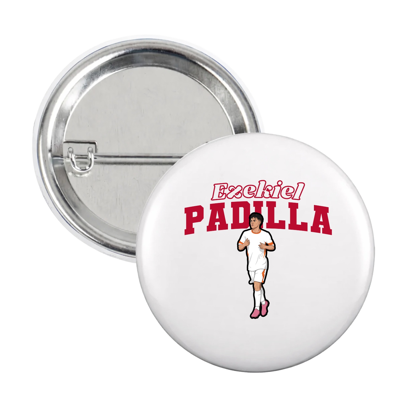 Game Day Button — Name Arch in White
