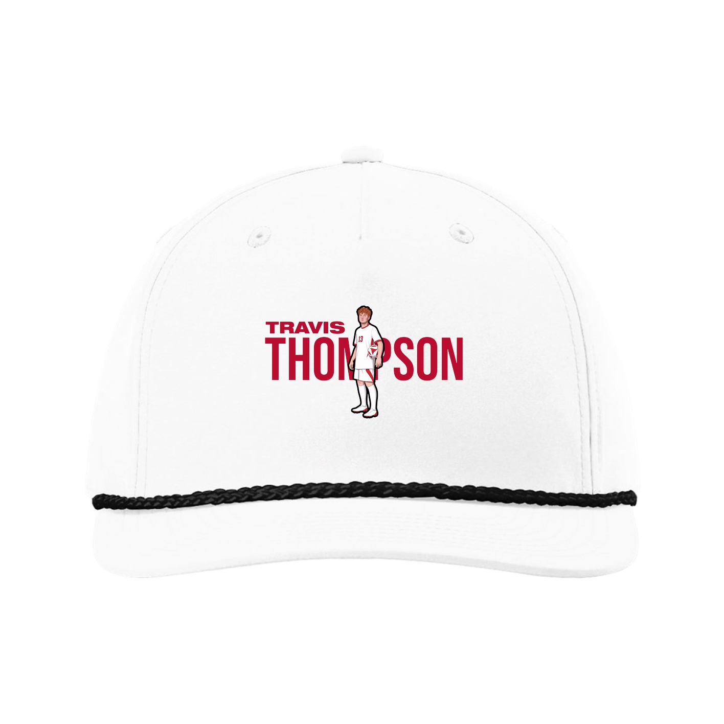 Five-Panel Classic Rope Cap — Player Name in White