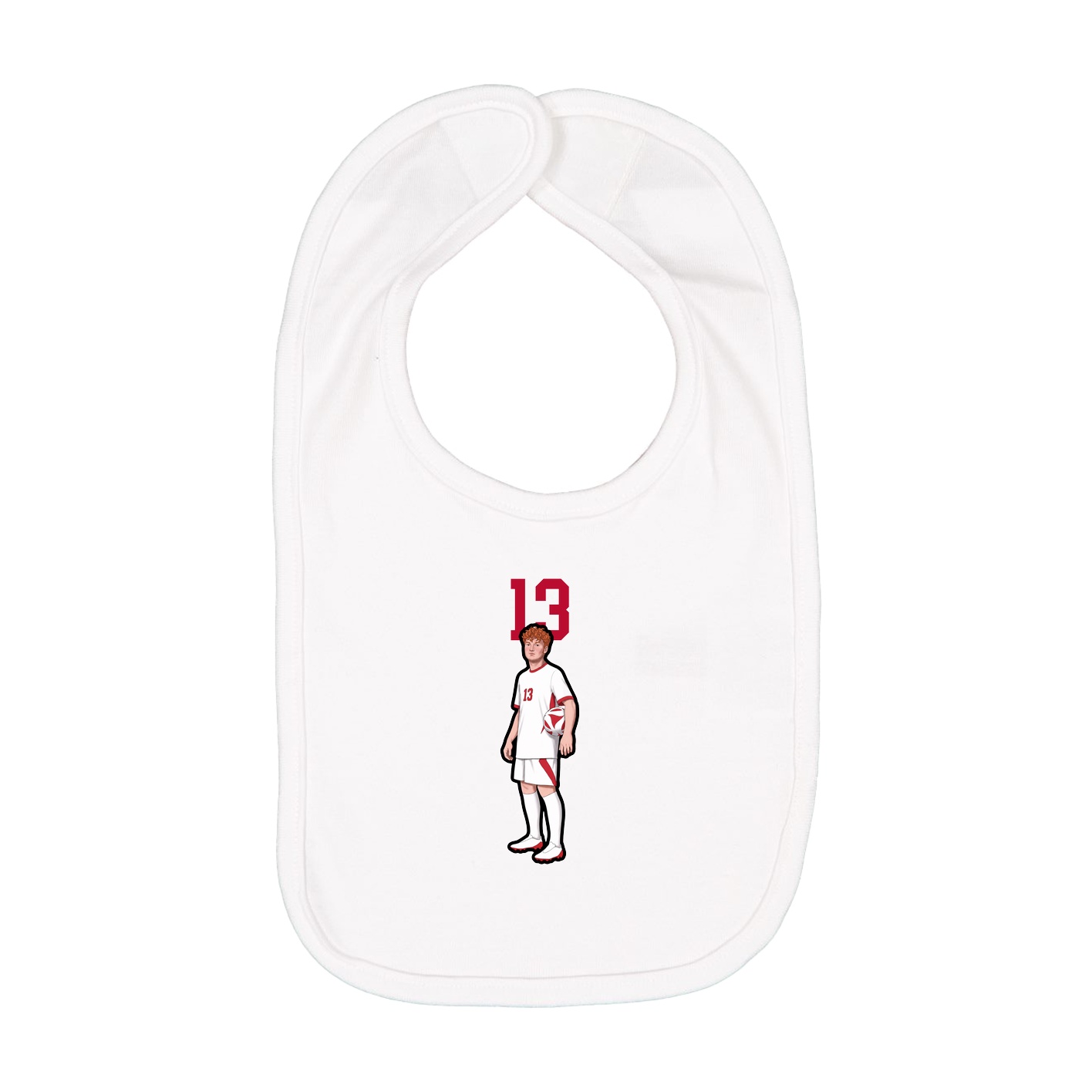 Infant Bib — Number Top in White
