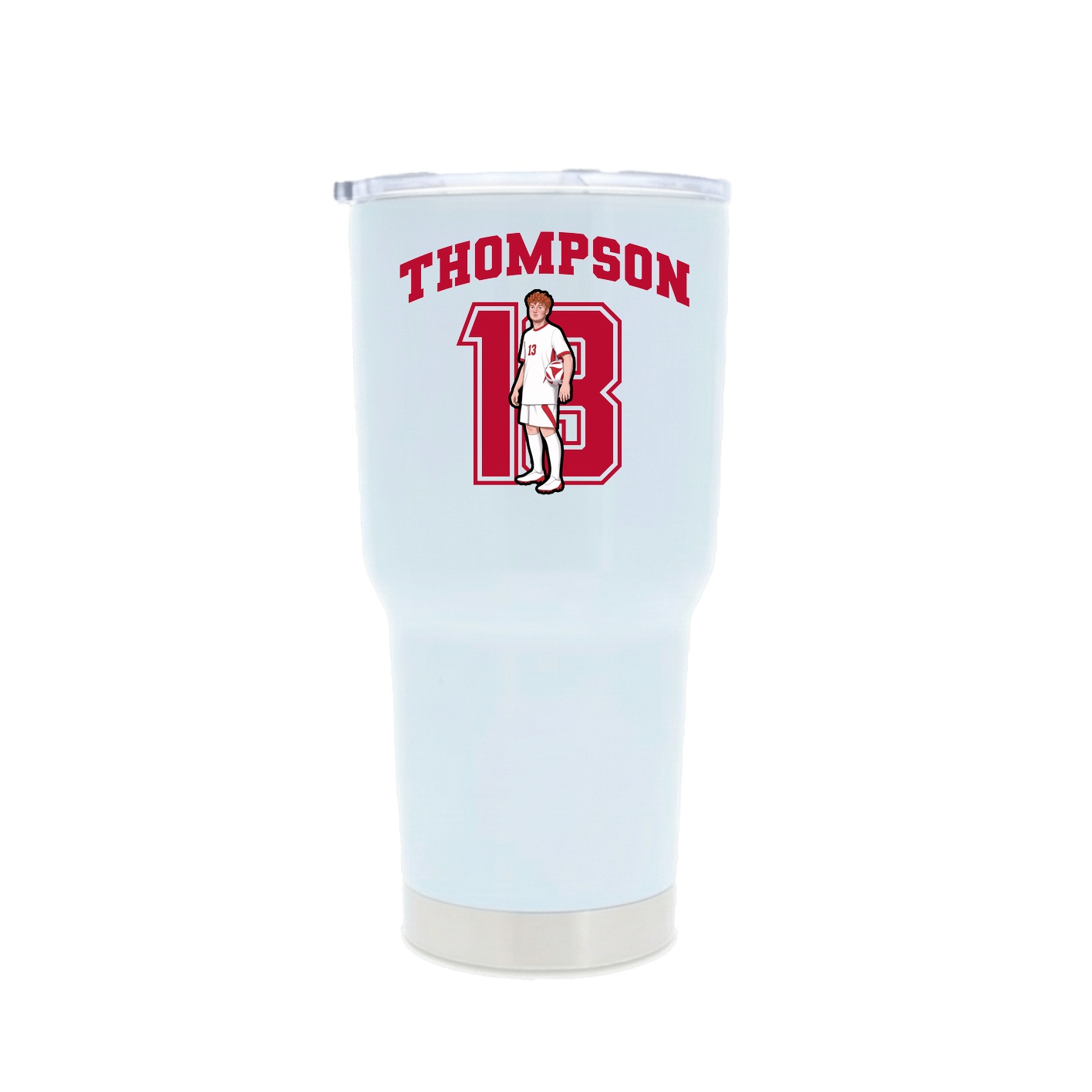 30oz Stainless Steel Tumbler — Number in White