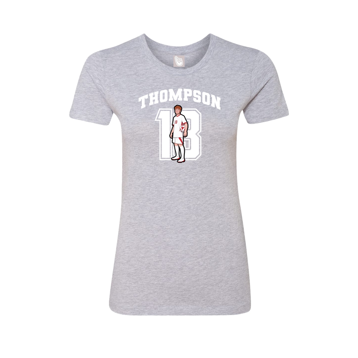 Fitted Women's Tee — Number in Grey
