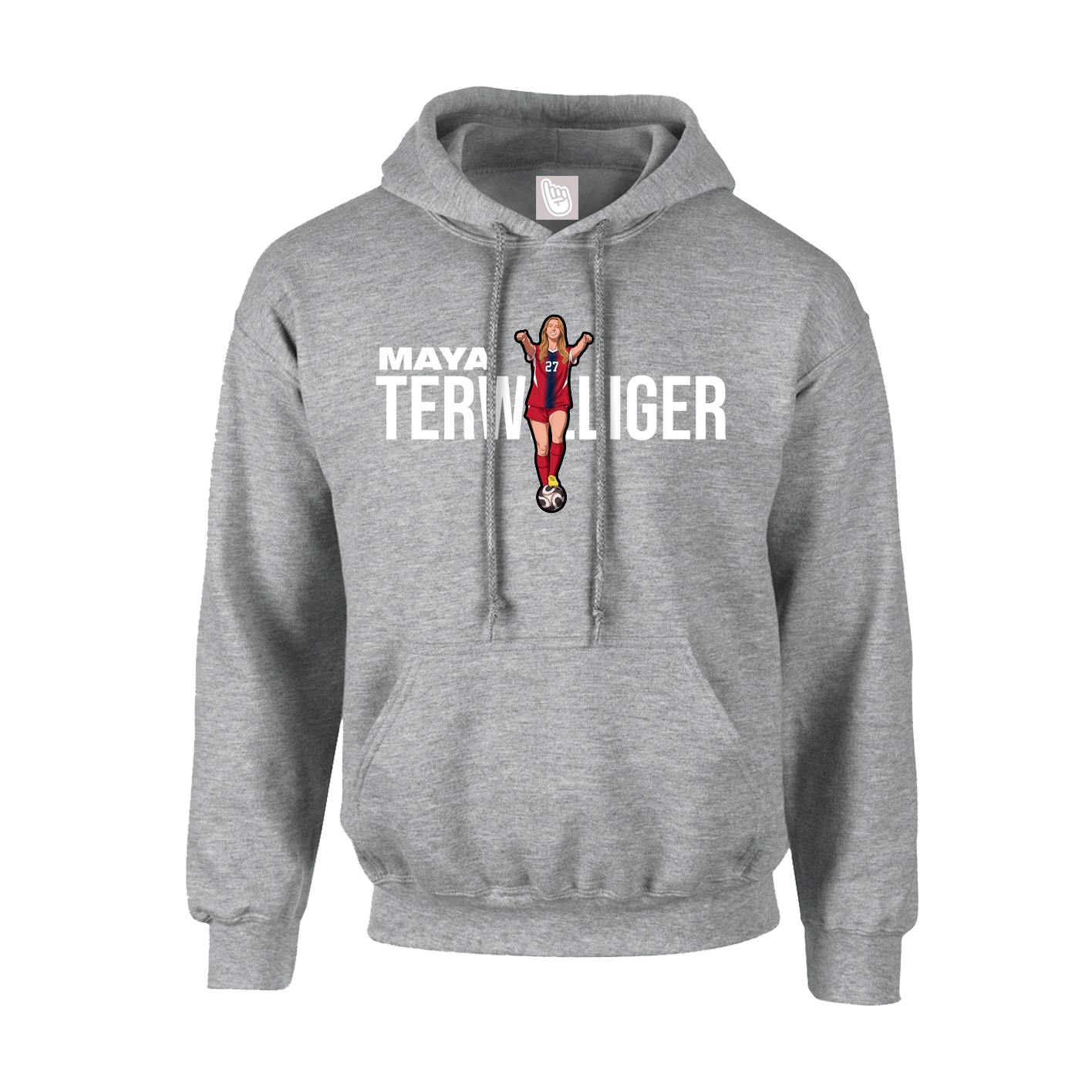 Hoodie — Player Name in Grey