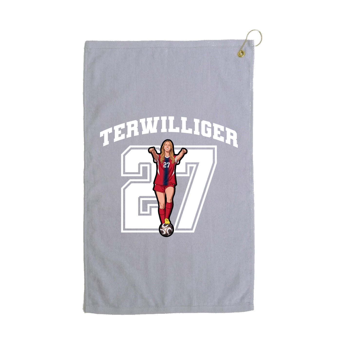 Golf Towel — Number in Grey