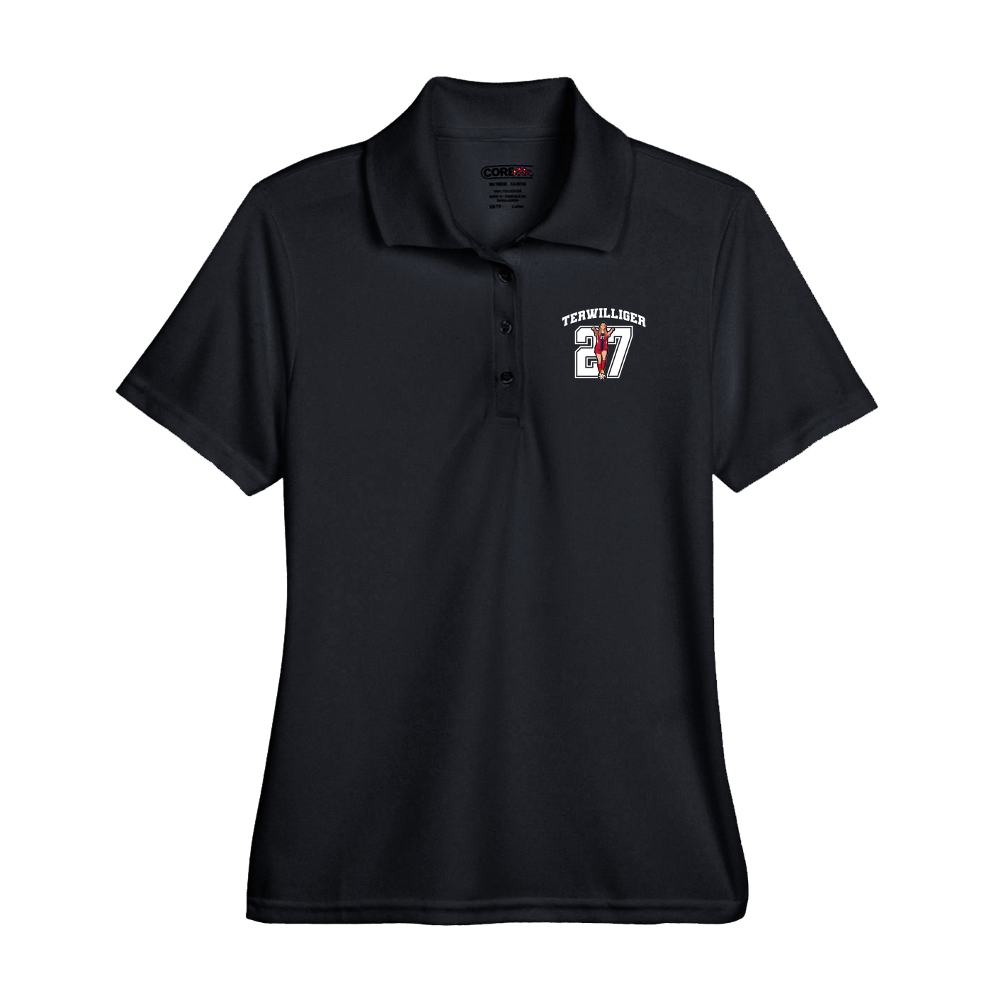 Performance Polo — Number in Black