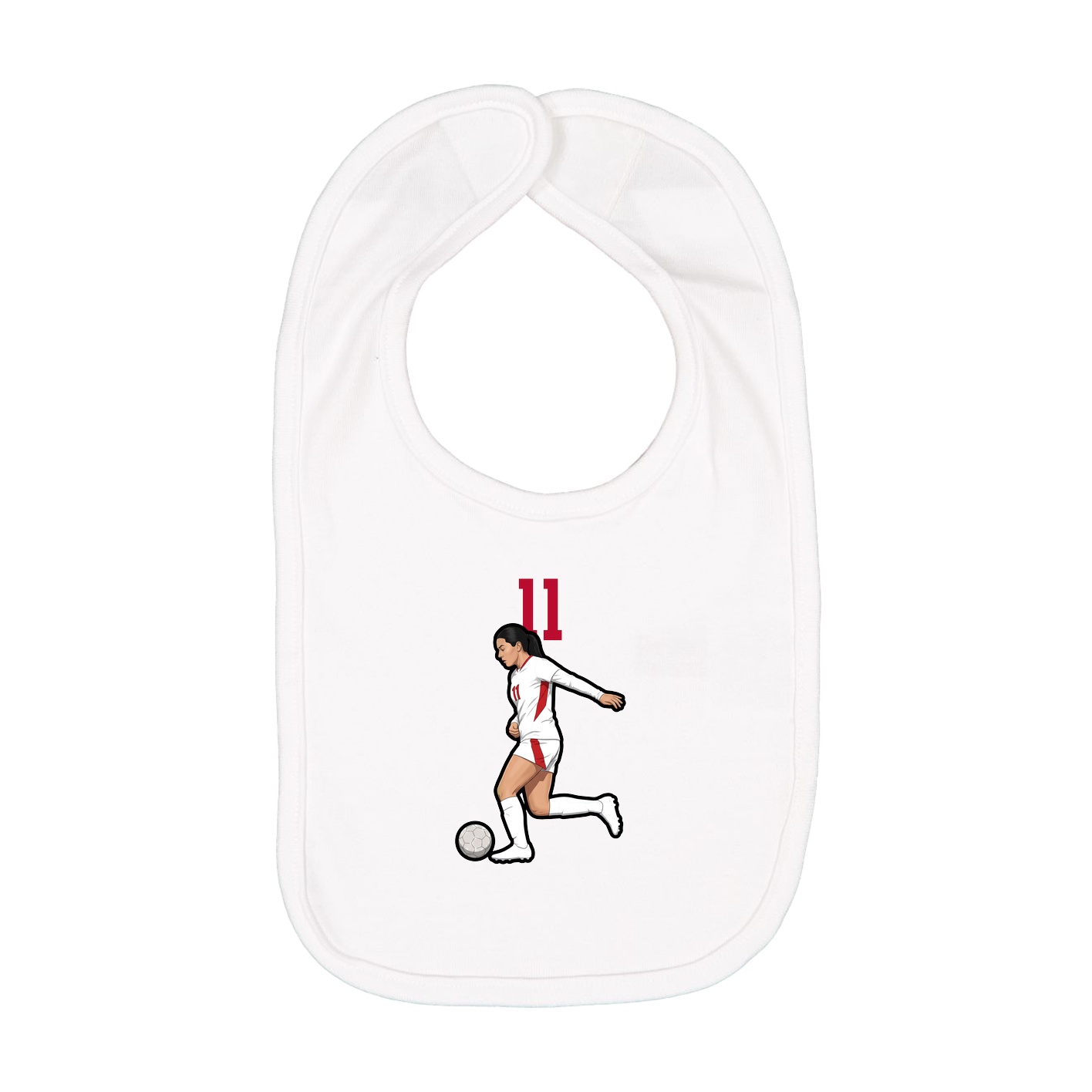 Infant Bib — Number Top in White