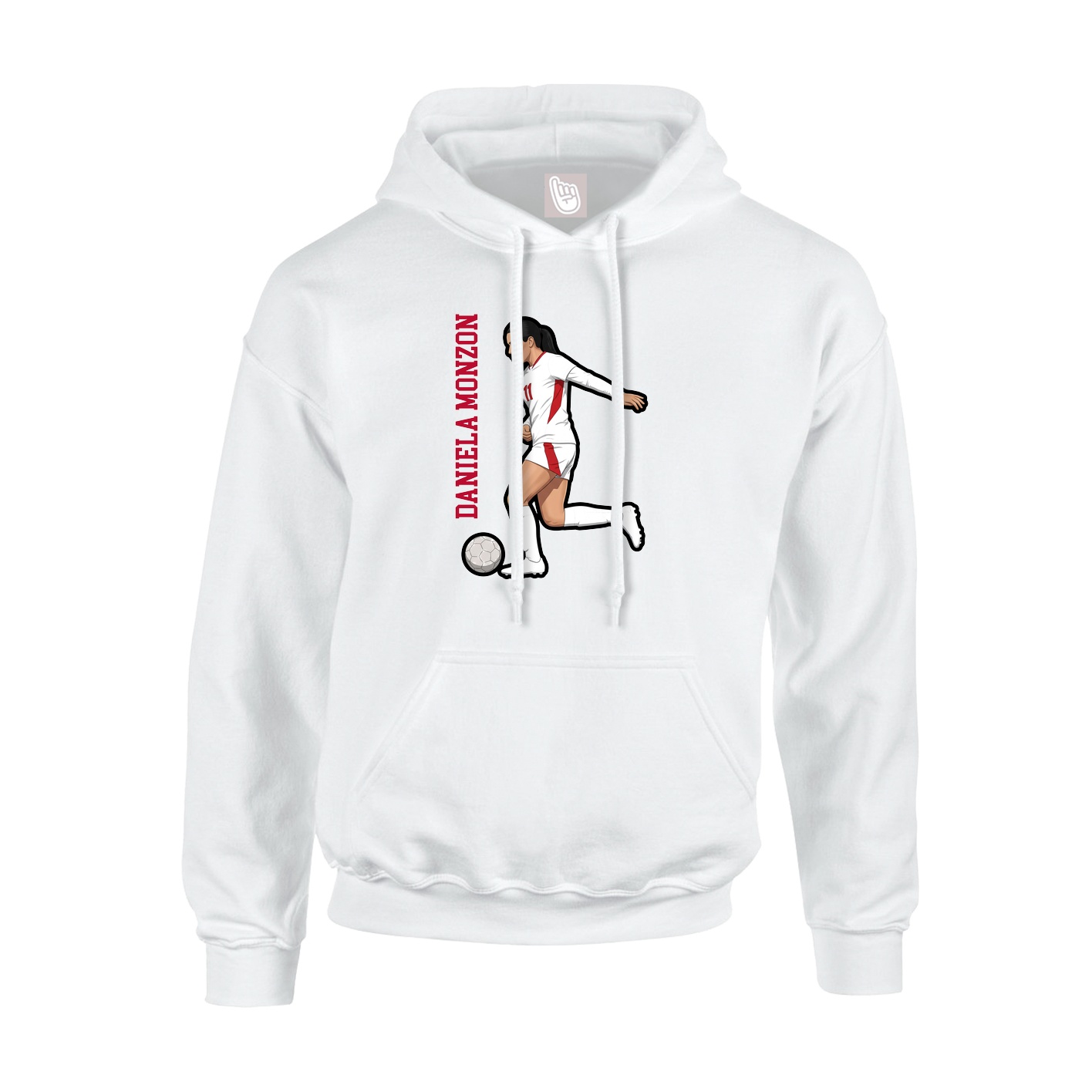 Youth Hoodie — Name Vertical in White