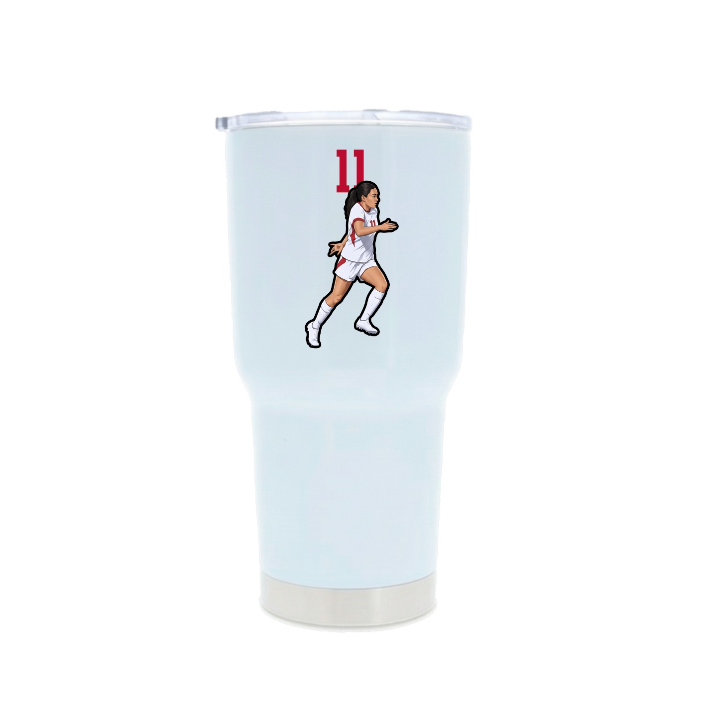 30oz Stainless Steel Tumbler — Number Top in White